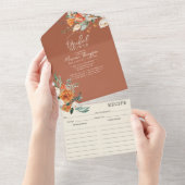 Brautparty und Rezept aus Orange und Weiß All In One Einladung (Abreißen)