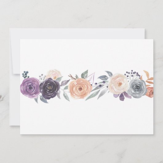 Brautparty Untergang Peach Lila Creme Einladung (Rückseite)