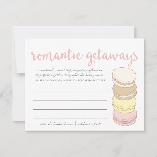 Brautparty Urlaub Karte | Französisch Macaron (Vorderseite)