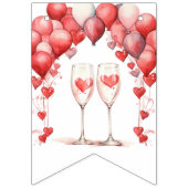 Brautparty Valentine Hearts Beifall für Liebe Wimpelkette (Erste Fahne)