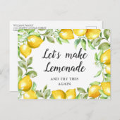 Brautparty verändert das Datum, an dem Zitronen gr Postkarte (Vorne/Hinten)