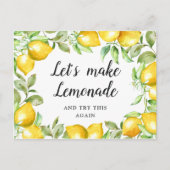 Brautparty verändert das Datum, an dem Zitronen gr Postkarte (Vorderseite)