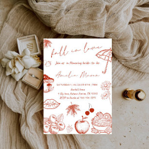 Brautparty „Verliebe dich“ - Elegante Herbstbraut Einladung