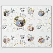 Brautparty/Verlobung Geschenksack mit Fotos Geschenkpapier (Flach)