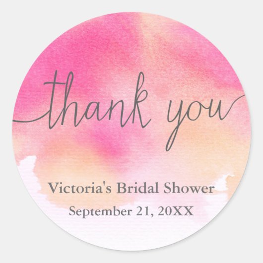 Brautparty "Vibranning Dreams" Vielen Dank Runder Aufkleber (Vorderseite)