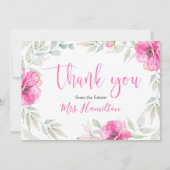 Brautparty Vielen Dank, dass Sie rosa Botanische F Dankeskarte (Vorderseite)