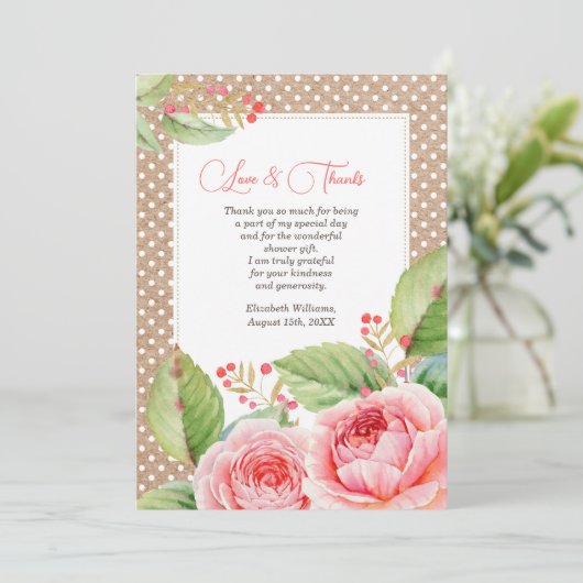 Brautparty Vielen Dank, dass Sie sich für die Foto Dankeskarte (Stehend Vorderseite)