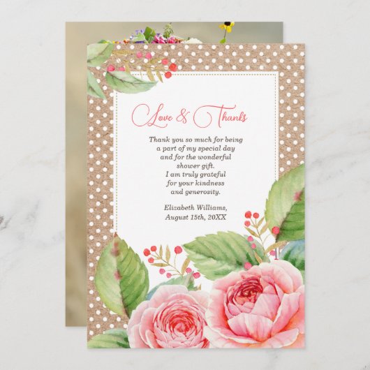 Brautparty Vielen Dank, dass Sie sich für die Foto Dankeskarte (Vorne/Hinten)