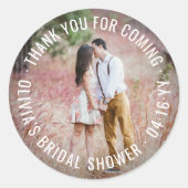 Brautparty Vielen Dank Elegante Moderne Ihr Foto Runder Aufkleber (Vorderseite)
