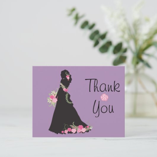 Brautparty Vielen Dank, Frau Floral Dankeskarte (Stehend Vorderseite)