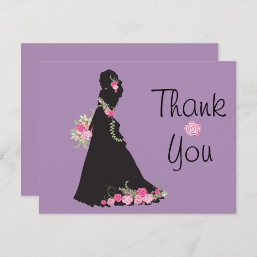 Brautparty Vielen Dank, Frau Floral Dankeskarte (Vorne/Hinten)