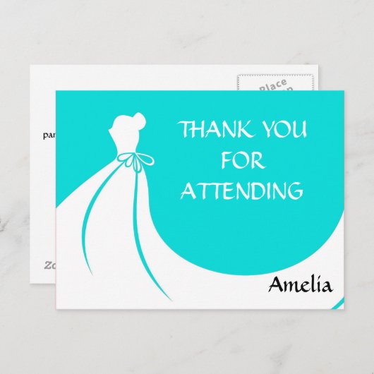 Brautparty Vielen Dank, Postkarte (Vorne/Hinten)