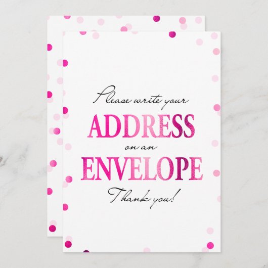 Brautparty Vielen Dank Rücksendeadresse Unterschri Dankeskarte (Vorne/Hinten)