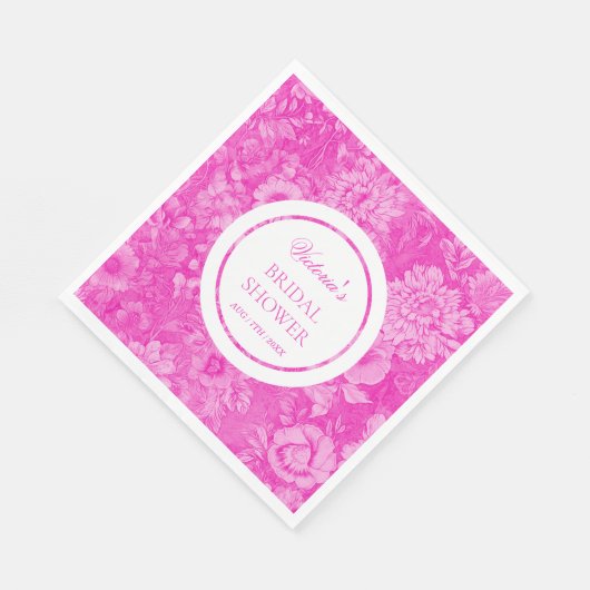 Brautparty Viktorianischer rosa Blume Serviette (Ecke)