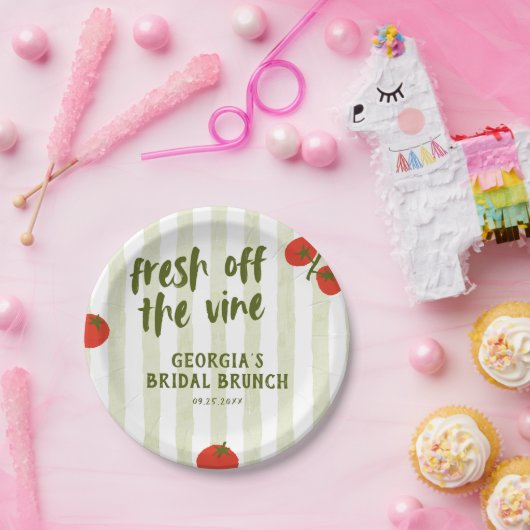 Brautparty "Vine Tomato" Pappteller (Party)
