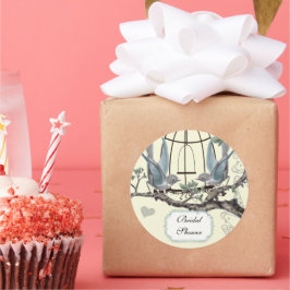 Brautparty Vintag Bluebird Wedding Siegel Runder Aufkleber