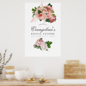 Brautparty Vintag Blush und Burgund willkommen Poster (Küche)