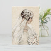 Brautparty Vintag Bride Einladung (Stehend Vorderseite)