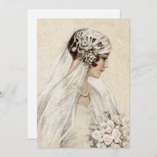 Brautparty Vintag Bride Einladung (Vorne/Hinten)