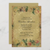 Brautparty Vintag Frame Gold Einladung (Vorne/Hinten)