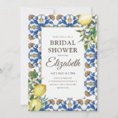 Brautparty Vintag Lemon Foliage Mittelmeer Einladung (Vorderseite)