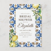 Brautparty Vintag Lemon Foliage Mittelmeer Einladungspostkarte (Vorderseite)