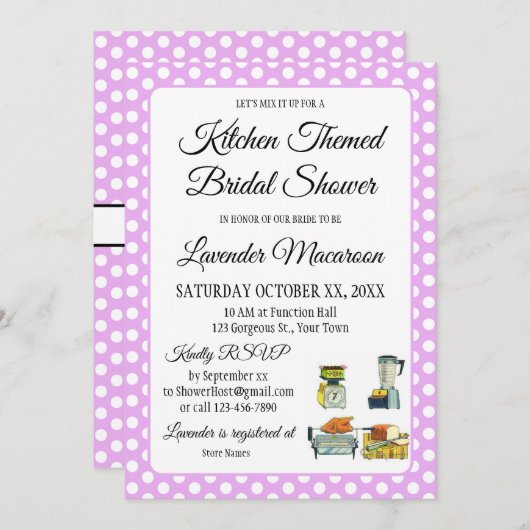 Brautparty Vintag Polka Dots Bows Lavender (Vorne/Hinten)