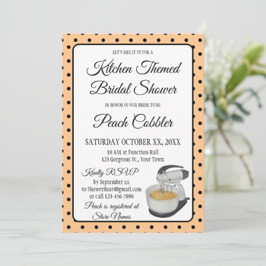 Brautparty Vintag Polka Dots Bows Peach (Stehend Vorderseite)