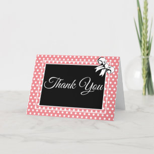 Brautparty Vintag Polka Dots Bows PInk Dankeskarte