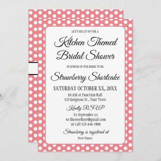 Brautparty Vintag Polka Dots Bows Pink & White (Vorne/Hinten)