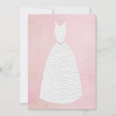 Brautparty Vintag rosa Brautkleid Einladung (Vorderseite)