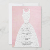 Brautparty Vintag rosa Brautkleid Einladung (Rückseite)