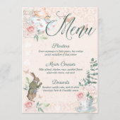 Brautparty Vintage Alice im Wunderland Menükarte (Vorderseite)