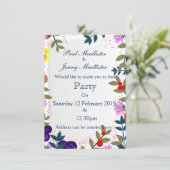 Brautparty Vintage Blume Einladung (Stehend Vorderseite)