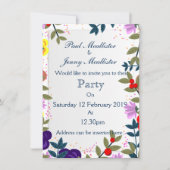 Brautparty Vintage Blume Einladung (Vorderseite)