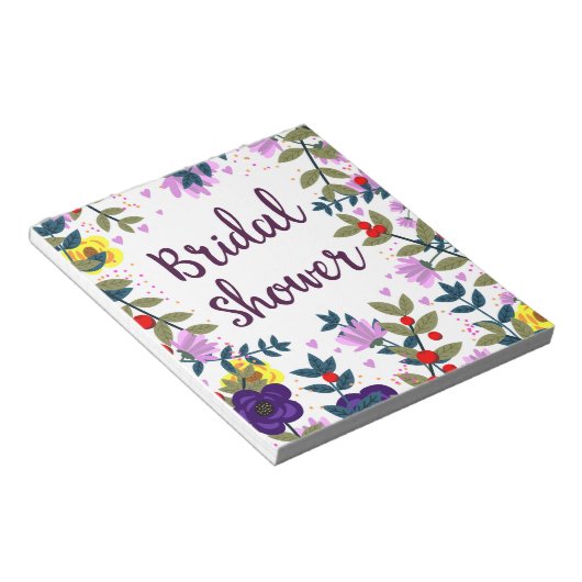 Brautparty Vintage Blume Notizblock (angewinkelt)