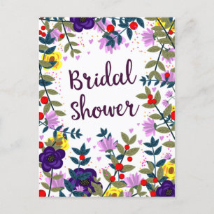 Brautparty Vintage Blume Postkarte