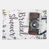 Brautparty Vintage Blume und klassische Kamera Geschirrtuch (Horizontal)