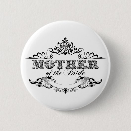 Brautparty Vintage Rahmen Mutter der Braut Button (Vorderseite)