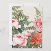 Brautparty Vintage Rose Blumenbäume Rose Gold Taup Einladung (Rückseite)