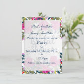 Brautparty Vintage Rose Einladung (Stehend Vorderseite)
