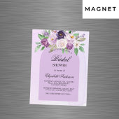 Brautparty violett violette Blumen Luxus Magneteinladung