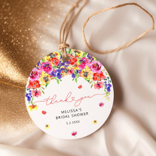 Brautparty von Aquarellblumen Danke Geschenkanhänger