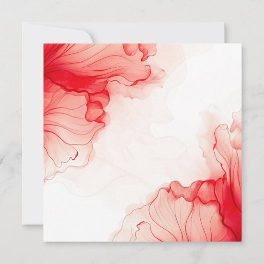 Brautparty von Aquarellfarben Rote Flora Danke Kar (Rückseite)