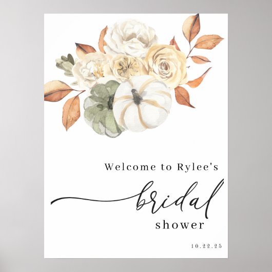 Brautparty von Autumn Pumpkin willkommen Poster (Vorne)