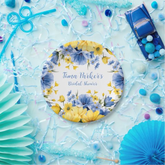 Brautparty von Blauer und Gelbmehl Pappteller (Party)