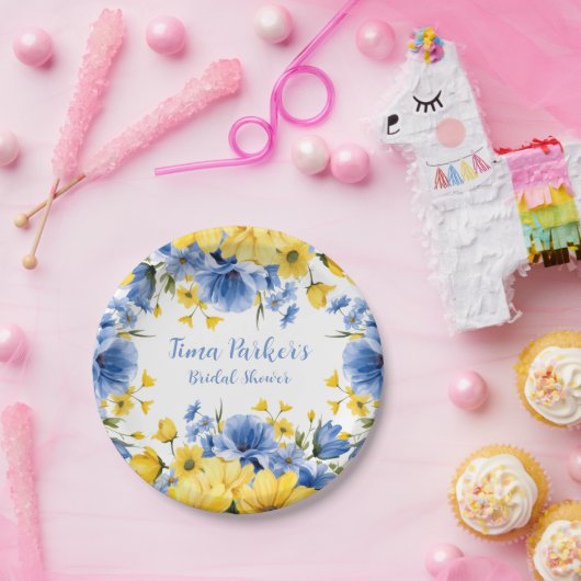 Brautparty von Blauer und Gelbmehl Pappteller (Party)