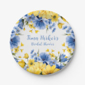 Brautparty von Blauer und Gelbmehl Pappteller (Vorderseite)