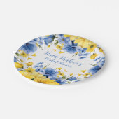 Brautparty von Blauer und Gelbmehl Pappteller (Schrägansicht)