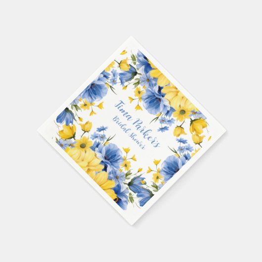 Brautparty von Blauer und Gelbmehl Serviette (Ecke)